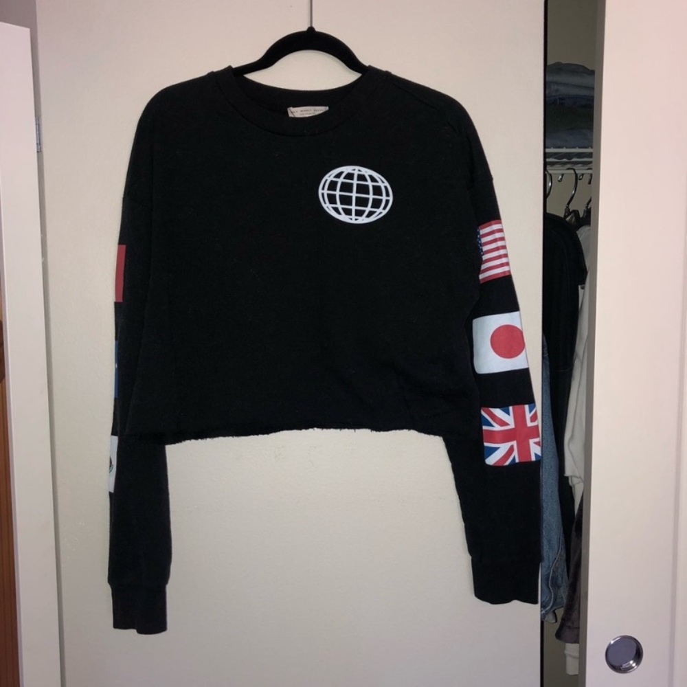 Urban Outfitters World Cropped Crewneck